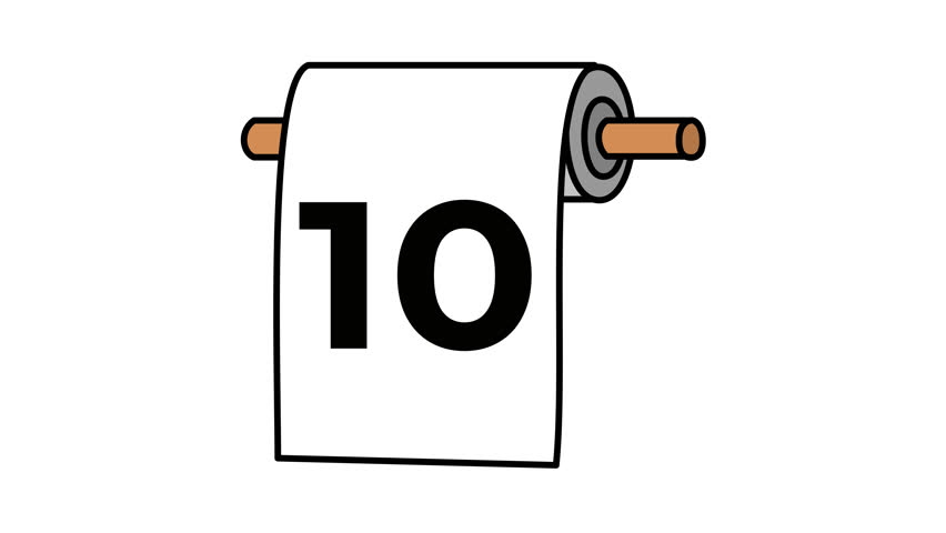 Countdown timer progress icon with a clean tissue decorative design for intro movie or cinema in cartoon animation. Time limit sequence sign. Animated digital number indicator score element concept.