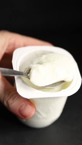 Yogurt natural dairy product Skyr fresh delicious gourmet food background on the table rustic food top view copy space keto and paleo diet vegetarian and vegan food