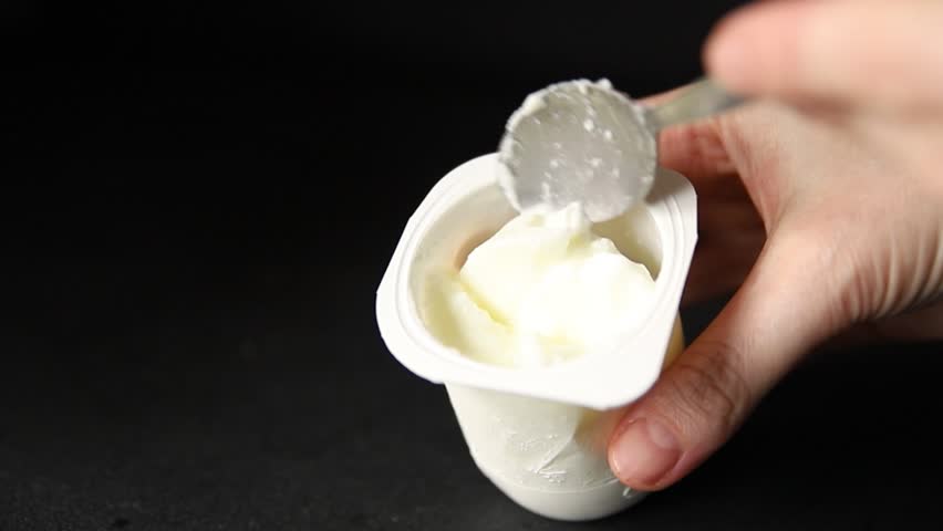 Yogurt natural dairy product Skyr fresh delicious gourmet food background on the table rustic food top view copy space keto and paleo diet vegetarian and vegan food