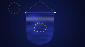 Animated vertical EU flag with 12 gold stars on a deep blue waving background. - Powered by Shutterstock - Get 15% off with code: PIKWIZARD15