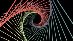 Colorful abstract animation background with swirling lines in red, green, blue and yellow against a black backdrop. Dynamic and modern geometric visual effect - Powered by Shutterstock - Get 15% off with code: PIKWIZARD15