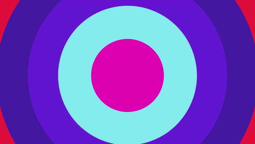 Abstract animation background in bold neon colors. Looping circle swoosh transition