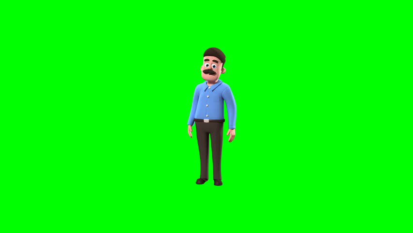 3D Animation of Mike Showing Happy and Sad Expressions on Green Screen – Perfect for Emotional and Reaction-Based Digital Assets.