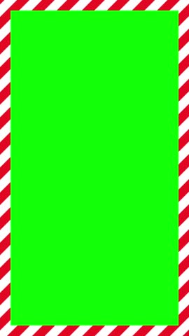 Red and white diagonal striped frame. (vertical, chroma key background)