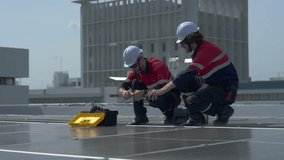 Expert Technicians Installing Solar Panels on Rooftops Examining Sustainable Energy Solutions Through Teamwork for Optimal Performance and Reliability in Renewable Energy Systems - Powered by Shutterstock - Get 15% off with code: PIKWIZARD15