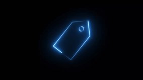 Price tag animation. Glowing neon icon on black background. Abstract modern minimal design element for sale discount retail shopping concept digital light effect. 4K Video motion graphic  - Powered by Shutterstock - Get 15% off with code: PIKWIZARD15