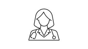 Female doctor line animation. Female doctor in a simple line drawing style, perfect for medical presentations, healthcare websites, and educational materials for professionals. - Powered by Shutterstock - Get 15% off with code: PIKWIZARD15