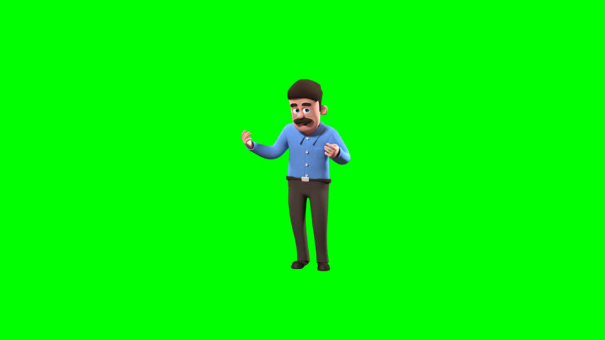3D Green Screen Animation of Mike Talking – Perfect for Business, Presentation, or Explainer Video Projects. Transparent Background for Easy Integration.