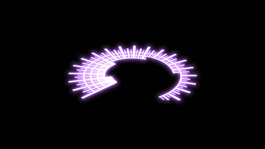3D HUD Circle Speedometer Bold Audio Reactive X60 Degrees S Purple Animation Loop