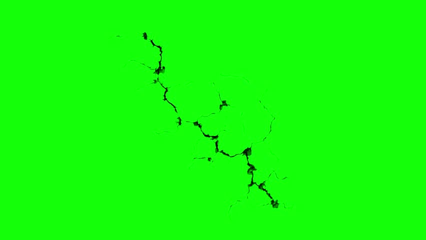 Wall, Ground Cracking Animation on Green Screen – Earth Break Effect for VFX	