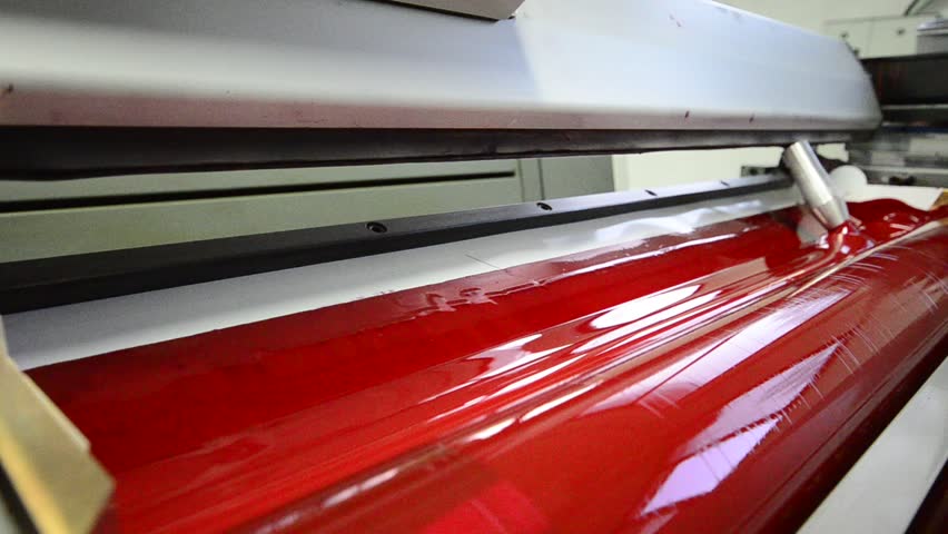 Magenda, Red on the offset  print press machine wide angle