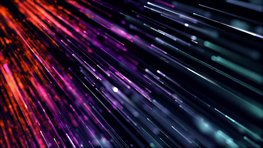 Abstract Meteor Shower - Red and Blue Cosmic Light Streaks Animation 4K