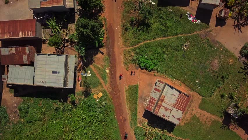 Aerial View Of African Village In Kenya.