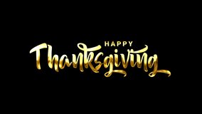 Happy Thanksgiving lettering animation, greeting card. Beautiful handwritten animated in gold color on transparent background - Powered by Shutterstock - Get 15% off with code: PIKWIZARD15