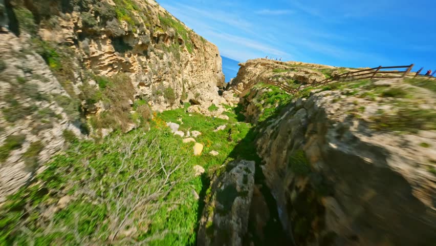 Famous natural arch on Gozo island, Maltese island