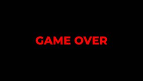 4K Glitchy 'GAME OVER' title card animation with a transparent background. Perfect for video games, streams, e-sports, and end screens. alpha channel - Powered by Shutterstock - Get 15% off with code: PIKWIZARD15