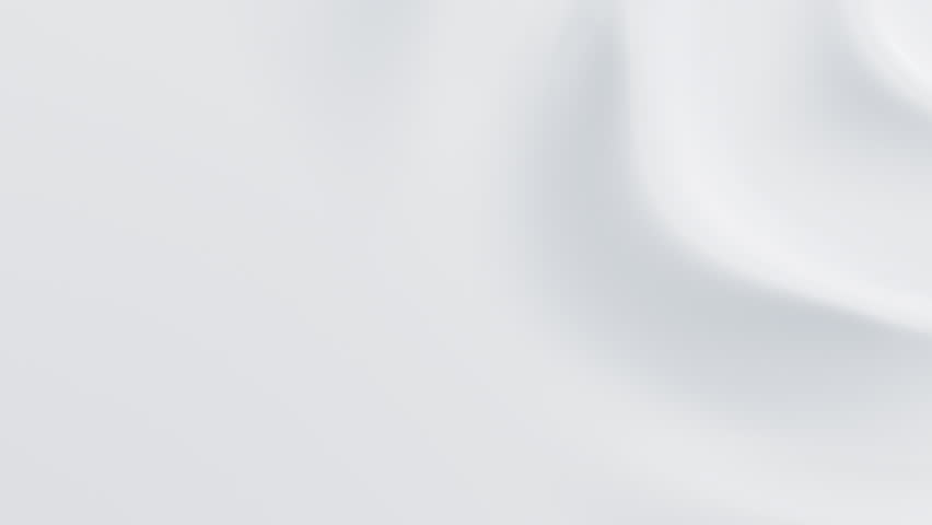 Abstract reflective ripples on white surface. Milky water waves. Satin crumples. Loop 3d render animation