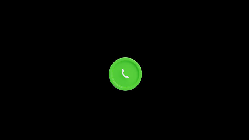 Green phone call button 3d animation