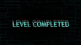Neon line level completed text glowing animation with technology background. Level complete Glowing neon text animation on technology background.	 - Powered by Shutterstock - Get 15% off with code: PIKWIZARD15