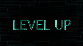 LEVEL UP. retro cyberpunk pixel art game scene from the 80s. technology background. - Powered by Shutterstock - Get 15% off with code: PIKWIZARD15