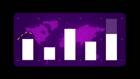 Abstract purple world map with bar chart for global finance, investment, and trading visualization. Perfect for microstock and economic analysis - Powered by Shutterstock - Get 15% off with code: PIKWIZARD15