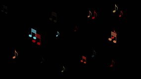 Colorful vector musical notes on black background abstract sound concept looping animation. - Powered by Shutterstock - Get 15% off with code: PIKWIZARD15