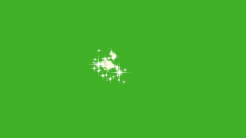 Shimmering star swirl on green screen. Magical, elegant background for fantasy or celebration videos. Easy chroma key compositing
