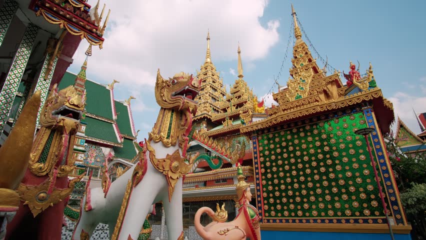 Colorful mythical creatures of Wat Khun Chan, a buddhist temple in Bangkok, Thailand