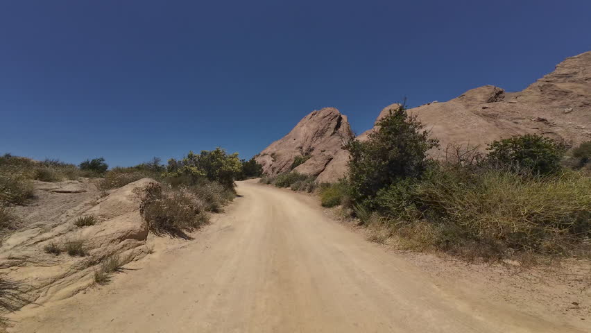 Vasquez Rocks Off Road West Driving Plate Front View 04 California USA