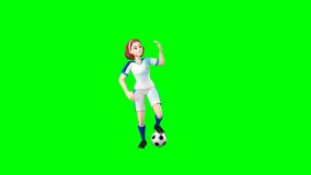 3D Female Soccer Player Giving High Five on Green Screen – Perfect for Celebration, Sport, or Teamwork Concepts in Digital Content. - Powered by Shutterstock - Get 15% off with code: PIKWIZARD15