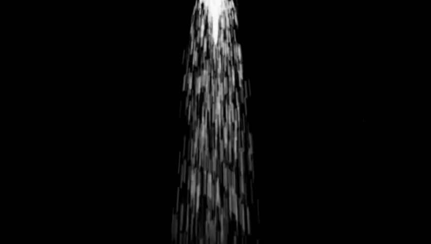 Realistic waterfall on black background.