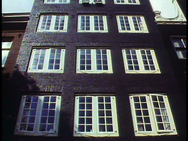 Amsterdam, Holland, The Netherlands, close up of one house, tilt up