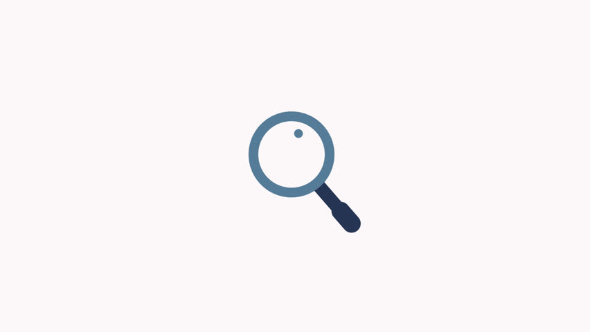 magnifying glass icon simple flat animation