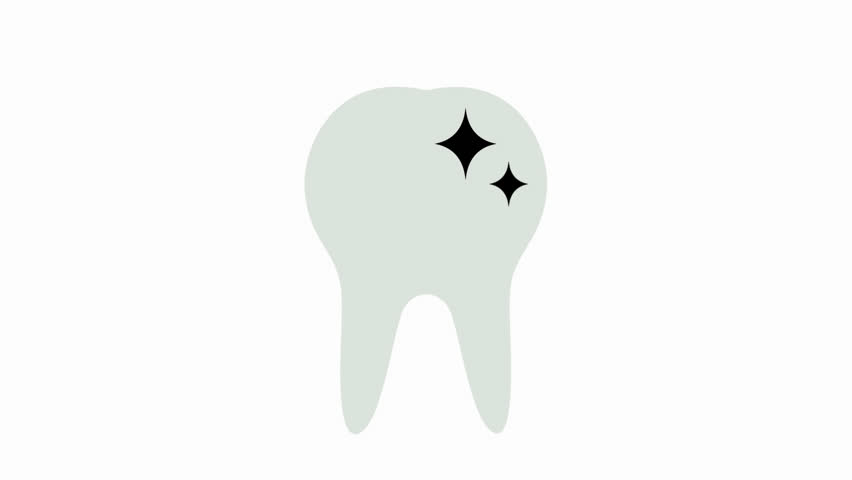 tooth dental icon simple flat animation