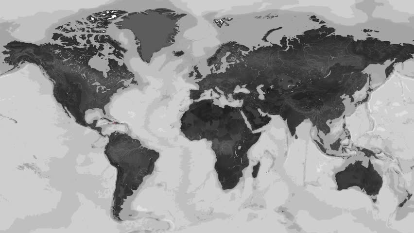 Zooming In on Haiti on a Dark World Map