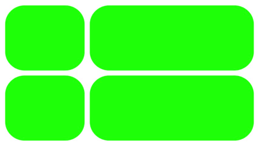 collage or grid green screen 4k animation Native Design elements, Simple bento grid UI layout design. trendy Geometry Futuristic grid animation round collage with green screen