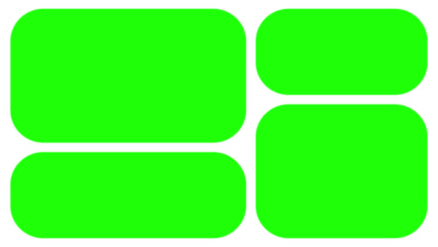 collage or grid green screen 4k animation Native Design elements, Simple bento grid UI layout design. trendy Geometry Futuristic grid animation round collage with green screen