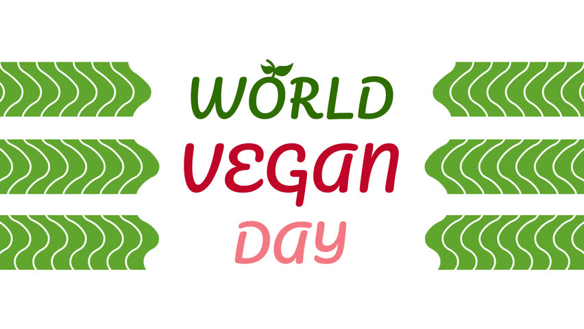 World Vegan Day animation on white backgroud, suitable for world vegan day celebration. 4k video