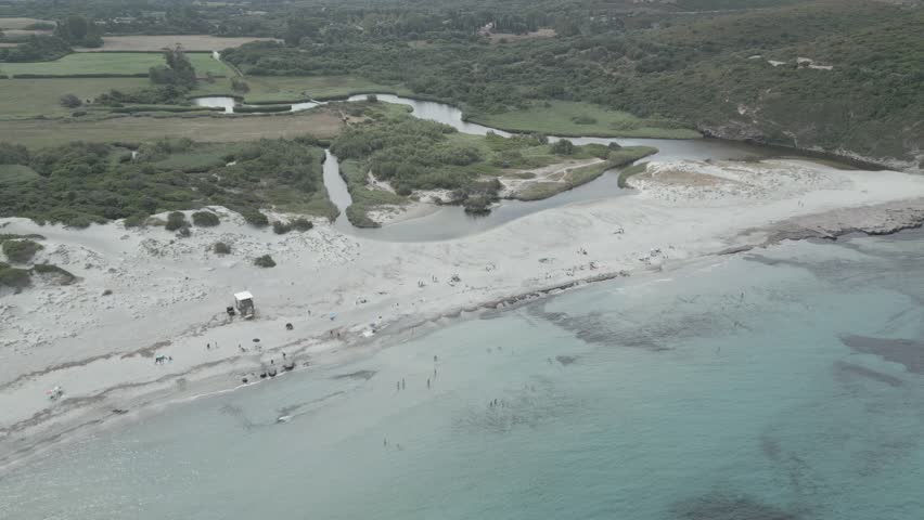 Aerial view of Ostriconi beach, Isola Rossa, Corsica