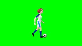 3D green screen animation of a female soccer player running. Perfect for sports-related content, motion graphics, and athletic promotional videos. - Powered by Shutterstock - Get 15% off with code: PIKWIZARD15