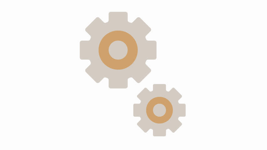 cogwheel icon animation simple flat