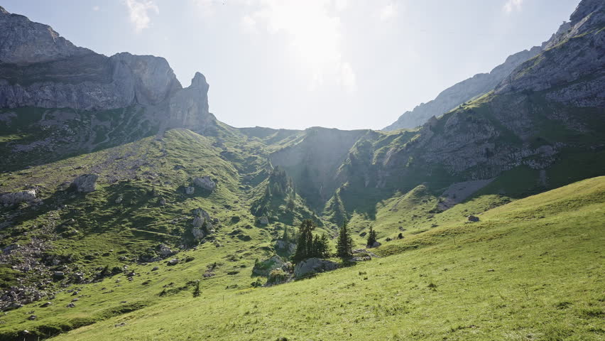 Sunny Alpine Meadow at Mount Pilatus – Swiss Mountain Landscape