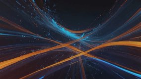 A dynamic and energetic abstract composition. Bright orange and bright blue streaks of light dart and interact with each other, creating a sense of rapid, swirling movement. - Powered by Shutterstock - Get 15% off with code: PIKWIZARD15