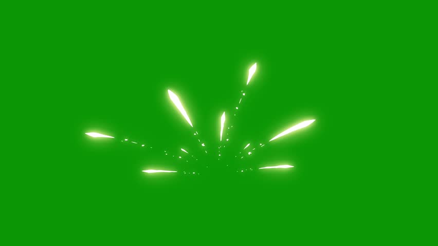 Flash FX explosion, circle line flash motion on green screen background, 2D splash cartoon energy burst, lightning splash elements, hand drawn 2D smoke effects animation.