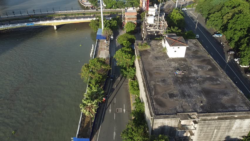 Drone shot Binondo bridge Manila