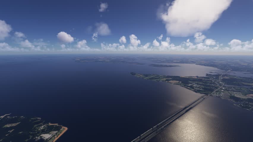 3D - Drone aerial shot of Chesapeake Bay Bridge in Annapolis. Maryland. United States