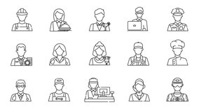 Set of work professions line animation. Work professions icons for doctor, chef, soldier, showcasing career diversity. Suitable for websites, presentations, and educational materials. - Powered by Shutterstock - Get 15% off with code: PIKWIZARD15
