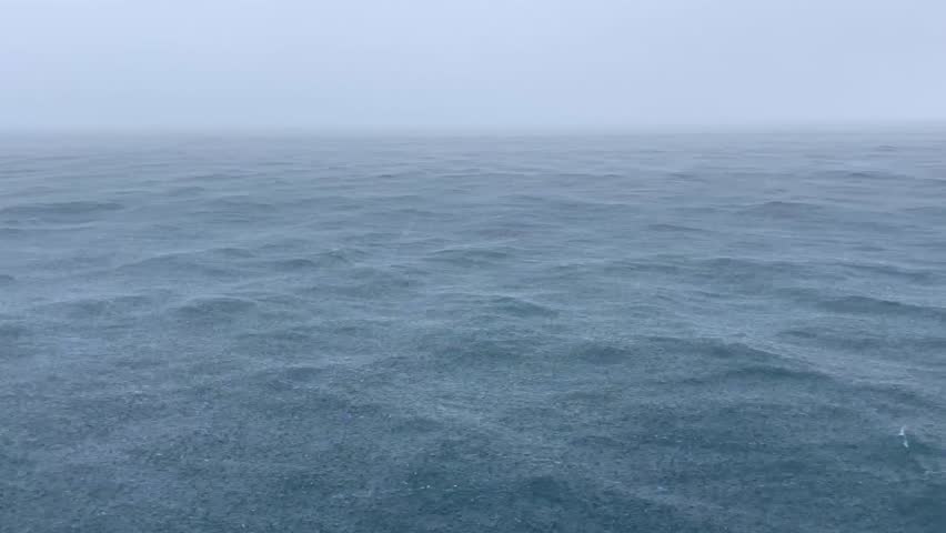 Rain storm in the ocean off the coast of Panama