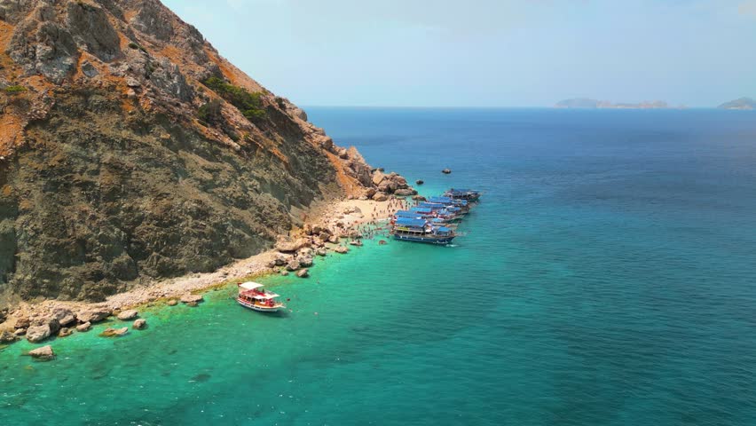 A stunning 4K aerial view of Suluada Island, often called the “Turkish Maldives, Turkey_15