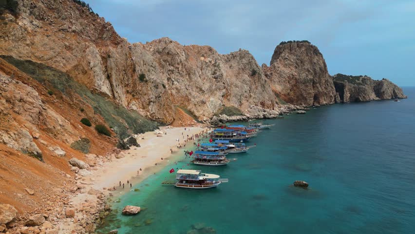 A stunning 4K aerial view of Suluada Island, often called the “Turkish Maldives, Turkey_34